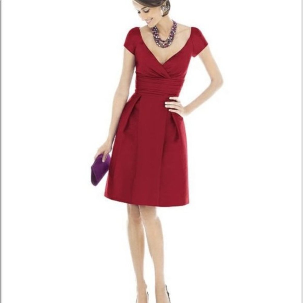 Alfred Sung Cocktail Wedding Guest Dress with Pockets